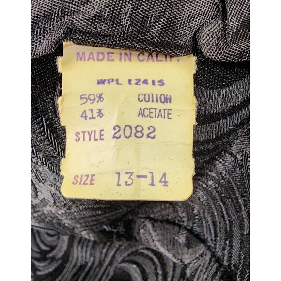 Womens Jacket Size 13-14 Black Van Swirl Pattern Long Sleeve Formal Evening Coat - Picture 4 of 11